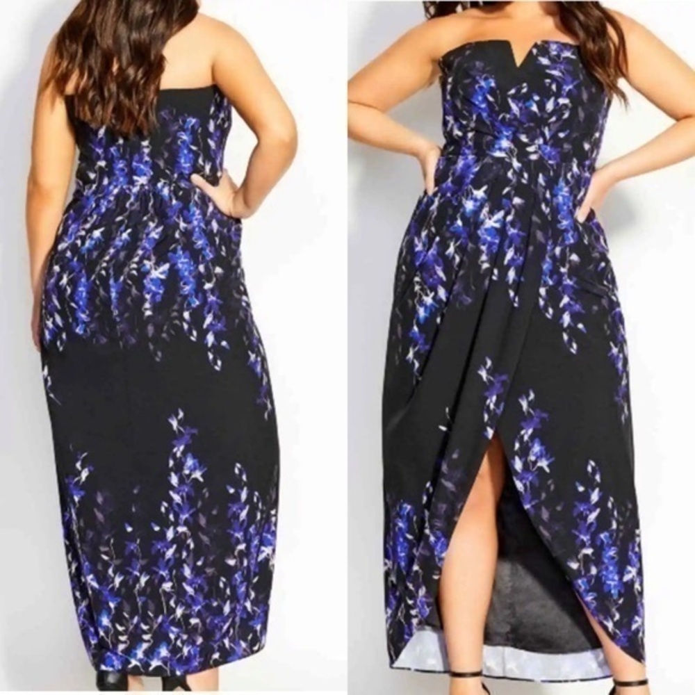 City Chic maxi electric orchid dress